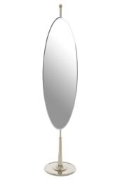 Orsina Stylish Design Oval Mirror, Mid Century Hallway Mirror, Elegant in Silver