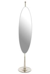 Orsina Stylish Design Oval Mirror, Mid Century Hallway Mirror, Elegant in Silver - thumbnail 2
