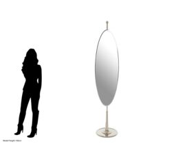 Orsina Stylish Design Oval Mirror, Mid Century Hallway Mirror, Elegant in Silver - thumbnail 5