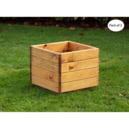 Charles Taylor Multi Pack of 3 - Regular Open Berwick Planter - Fully Assembled in Light Brown - thumbnail 1