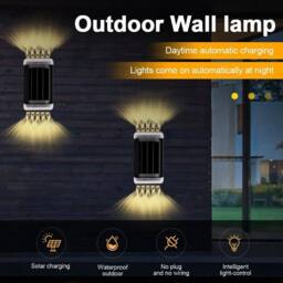 SPETLEK 4X SUPER BRIGHT SOLAR POWERED DOOR FENCE WALL LIGHTS LED in Black - thumbnail 5