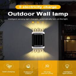 SPETLEK 4X SUPER BRIGHT SOLAR POWERED DOOR FENCE WALL LIGHTS LED in Black - thumbnail 4