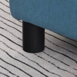 Wyld Haus Fatopa Blue Linen Footstool Compact Rectangular Stool 4 Plastic Feet - thumbnail 9