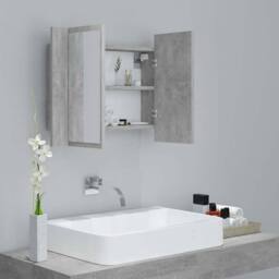 Berkfield Home LED Bathroom Mirror Cabinet Concrete Grey 60x12x45 cm - Size: 60 x 12 x 45 cm - thumbnail 6