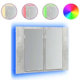 Berkfield Home LED Bathroom Mirror Cabinet Concrete Grey 60x12x45 cm - Size: 60 x 12 x 45 cm