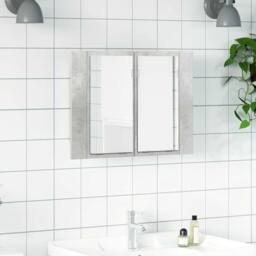 Berkfield Home LED Bathroom Mirror Cabinet Concrete Grey 60x12x45 cm - Size: 60 x 12 x 45 cm - thumbnail 2