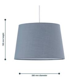 First Choice Lighting Set of 2 Grey Cotton 28cm Tapered Cylinder Pendant or Lamp Shades - thumbnail 6