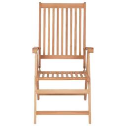 Berkfield Home Reclining Garden Chairs 2 pcs Solid Teak Wood in Brown - thumbnail 1