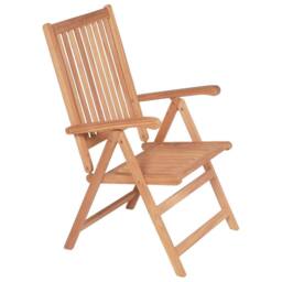 Berkfield Home Reclining Garden Chairs 2 pcs Solid Teak Wood in Brown - thumbnail 4