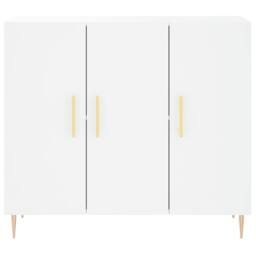 Berkfield Home Sideboard White 90x34x80 cm Engineered Wood - Size: 90 x 34 x 80 cm - thumbnail 6