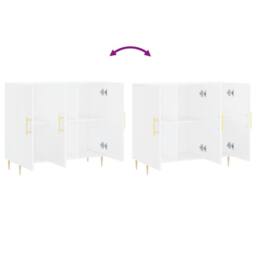 Berkfield Home Sideboard White 90x34x80 cm Engineered Wood - Size: 90 x 34 x 80 cm - thumbnail 9