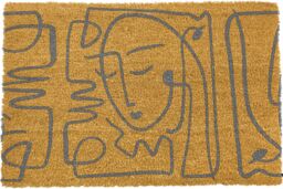 Artsy Mats Grey Abstract Line Art Faces Doormat - Size: 40 cm x 60 cm - thumbnail 2