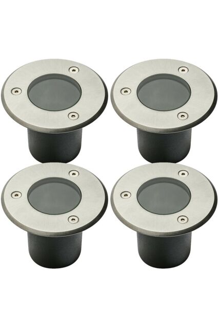 CGC Lighting 'Nola' Four Round Small Stainless Steel Inground Or Decking Lights in Silver - image 1