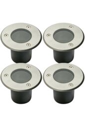 CGC Lighting 'Nola' Four Round Small Stainless Steel Inground Or Decking Lights in Silver