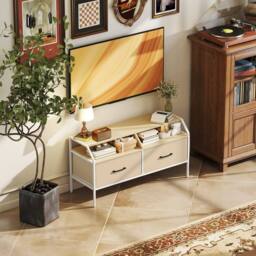 Wyld Haus Avamira 98cm Natural Wood Effect TV Stand Foldable Drawers - thumbnail 8