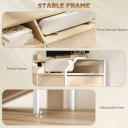 Wyld Haus Avamira 98cm Natural Wood Effect TV Stand Foldable Drawers - thumbnail 7