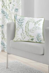 Fusion 'Fernworthy' Spring Breeze Botanical Print Filled Cushion 100% Cotton in Green - Size: 43 cm x 43 cm - thumbnail 2