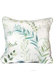 Fusion 'Fernworthy' Spring Breeze Botanical Print Filled Cushion 100% Cotton in Green - Size: 43 cm x 43 cm