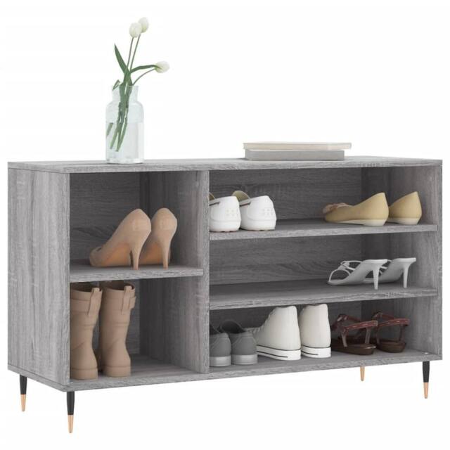 Berkfield Home Shoe Cabinet Grey Sonoma 102x36x60 cm Engineered Wood - Size: 102 x 36 x 60 cm - image 1