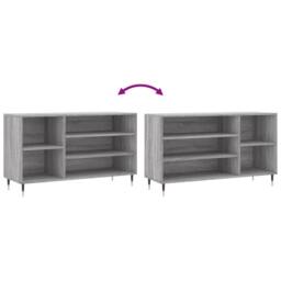 Berkfield Home Shoe Cabinet Grey Sonoma 102x36x60 cm Engineered Wood - Size: 102 x 36 x 60 cm - thumbnail 7