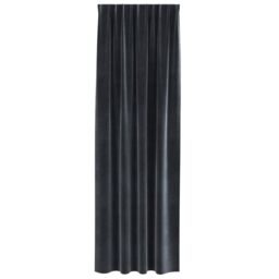 Berkfield Home Blackout Curtains with Top Tape 2 pcs Dark Grey Velvet - thumbnail 3