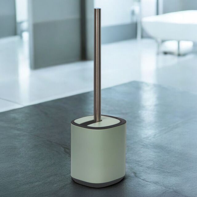 Showerdrape Echo Blue Steel Toilet Brush & Holder in Green - image 1