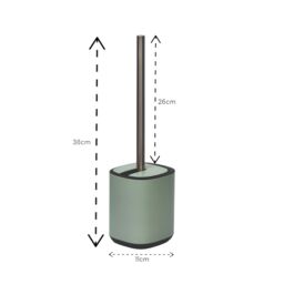Showerdrape Echo Blue Steel Toilet Brush & Holder in Green - thumbnail 2