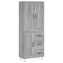 Berkfield Home Highboard Grey Sonoma 69.5x34x180 cm Engineered Wood - thumbnail 2