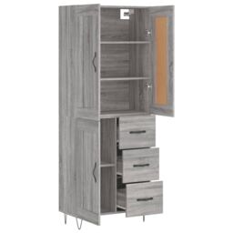 Berkfield Home Highboard Grey Sonoma 69.5x34x180 cm Engineered Wood - thumbnail 4