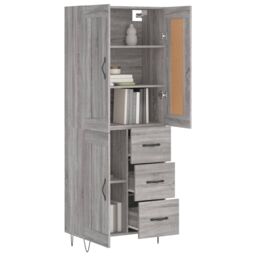 Berkfield Home Highboard Grey Sonoma 69.5x34x180 cm Engineered Wood - thumbnail 3