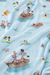 Belle & Boo 'Pirates' Cosy Fleece Blanket Throw in Blue - Size: 150 cm × 200 cm - thumbnail 2