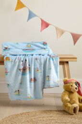 Belle & Boo 'Pirates' Cosy Fleece Blanket Throw in Blue - Size: 150 cm × 200 cm - thumbnail 1