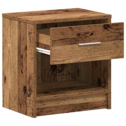 Berkfield Home Bedside Cabinets 2 pcs with Drawer Old Wood 39x28x41 cm in Brown - Size: 39 x 28 x 41 cm - thumbnail 5