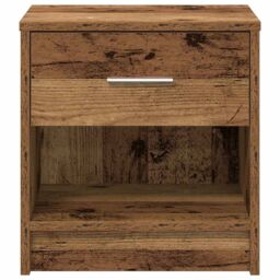 Berkfield Home Bedside Cabinets 2 pcs with Drawer Old Wood 39x28x41 cm in Brown - Size: 39 x 28 x 41 cm - thumbnail 4