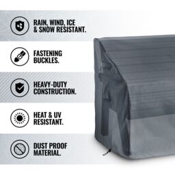 VonHaus Grey Waterproof Garden 3 Seater Bench Cover - thumbnail 3