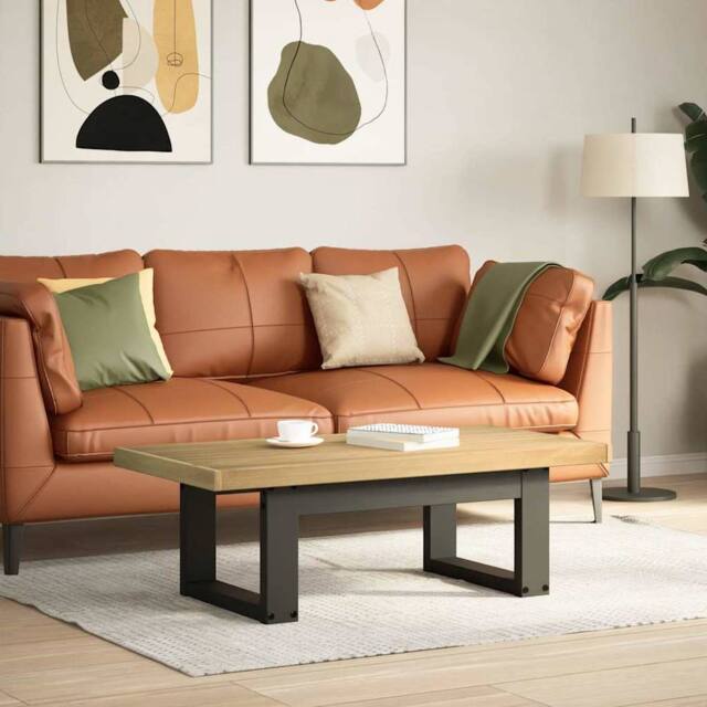 Berkfield Home Coffee Table NOAIN U-Shaped Legs 120x60x40 cm Solid Wood Pine in Brown - Size: 120 x 60 x 40 cm - image 1
