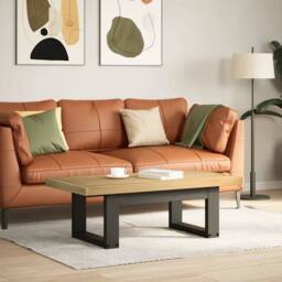 Berkfield Home Coffee Table NOAIN U-Shaped Legs 120x60x40 cm Solid Wood Pine in Brown - Size: 120 x 60 x 40 cm