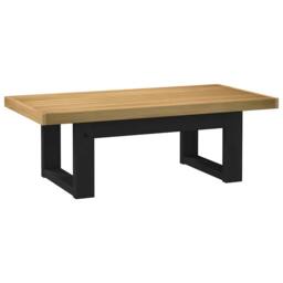 Berkfield Home Coffee Table NOAIN U-Shaped Legs 120x60x40 cm Solid Wood Pine in Brown - Size: 120 x 60 x 40 cm - thumbnail 5