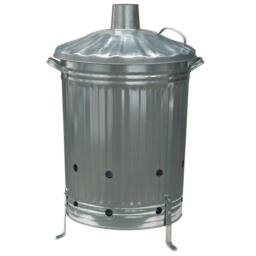 Ambassador Galvanised Incinerator in Silver - thumbnail 1