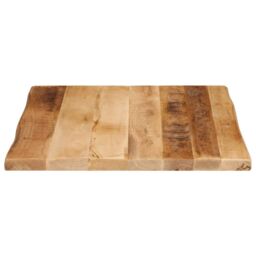 Berkfield Home Table Top Live Edge 80x80x3.8 cm Solid Wood Rough Mango in Brown - thumbnail 4