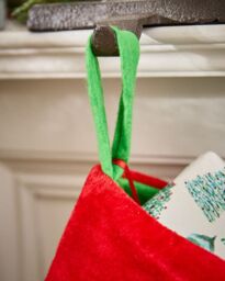 Dibor Set of 4 Velvet Reindeer Xmas Tree Decoration Christmas Gift Bag Stocking in Red - Size: 4 Pack - thumbnail 3