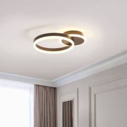 Wyld and Coco LED Ring Ceiling Light Dark Brown Aluminium