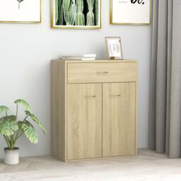 Berkfield Home Sideboard Sonoma Oak 60x30x75 cm Engineered Wood in Brown - Size: 60 x 30 x 75 cm - thumbnail 1