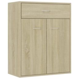 Berkfield Home Sideboard Sonoma Oak 60x30x75 cm Engineered Wood in Brown - Size: 60 x 30 x 75 cm - thumbnail 2