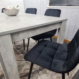 KOSY KOALA Modern Grey Dining Table Set with 4 Black Velvet Chairs & 1 Bench Dining Room Furniture in Brown - thumbnail 7