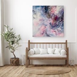 "Warren Reed - Designer Ethereal Swirls: Dreams In Motion Canvas - Size: W30"" x H30""" - thumbnail 1