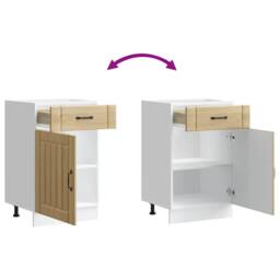 Berkfield Home Kitchen Base Cabinet Lucca Sonoma Oak Engineered Wood in Light Tan - thumbnail 9