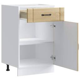 Berkfield Home Kitchen Base Cabinet Lucca Sonoma Oak Engineered Wood in Light Tan - thumbnail 5
