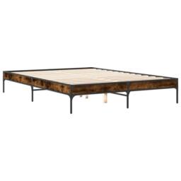 Berkfield Home Bed Frame without Mattress Smoked Oak 140x200 cm in Brown - thumbnail 3