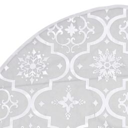 Berkfield Home Luxury Christmas Tree Skirt with Sock White 122 cm Fabric - thumbnail 6